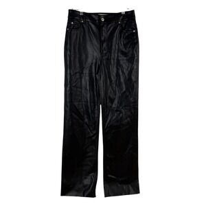 ZARA Faux Leather Straight Leg Pants Black Women Size 4 Preppy